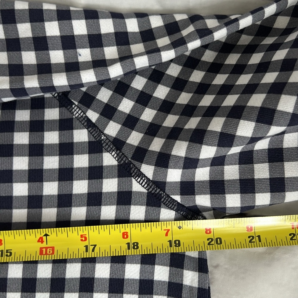 Draper James White/ Dark‎ Navy Blue Gingham Long Sleeve Sweatshirt Sz: Sm… - Picture 4 of 8
